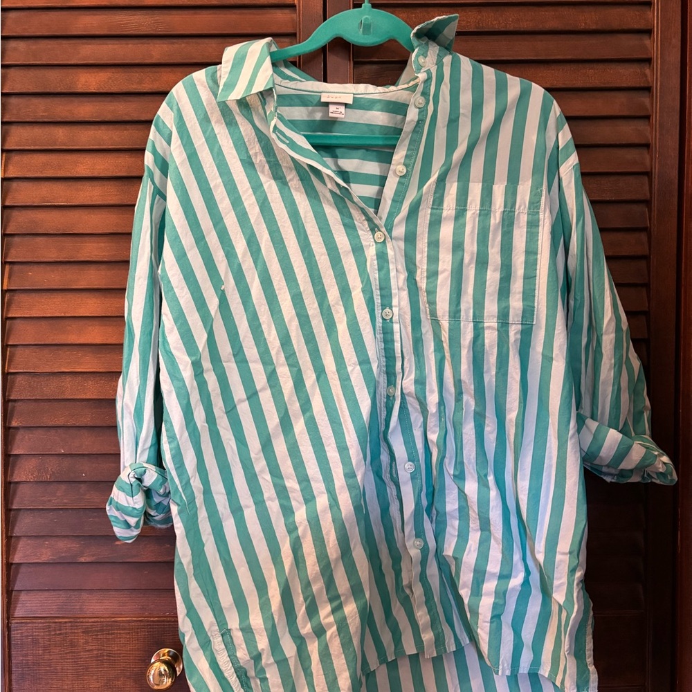 A New Day Teal Striped Set